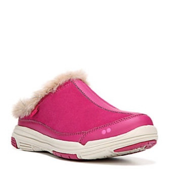 NEW Ryka Azure Suede Leather & Faux Fur Slip On Sneakers - Picture 1 of 10